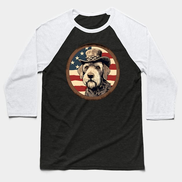 Patriotic Sealyham Terrier Baseball T-Shirt by NatashaCuteShop